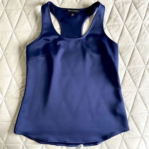 Banana Republic SL Carter Scoop Neck Racerback Tank Preppy Navy Size XS - Picture 4 of 7